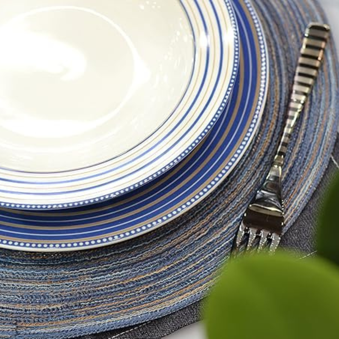 Aparelho de Jantar Azul Royale Chá e Café - Serve 06 pessoas