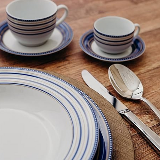 Aparelho de Jantar  Azul Royale Chá e Café - Serve 06 pessoas