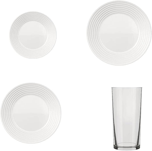 Aparelho de Jantar  Vidro Saturno - Serve 04 pessoas