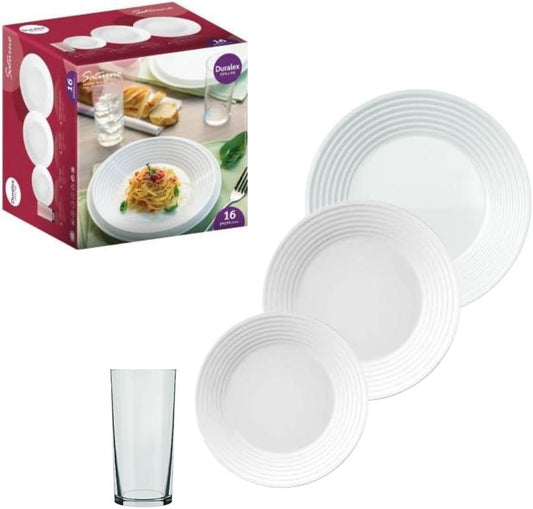 Aparelho de Jantar  Vidro Saturno - Serve 04 pessoas
